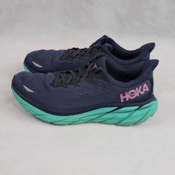 Hoka One One Navy and Teal Athletic Shoes 237 - Picture 3 of 15